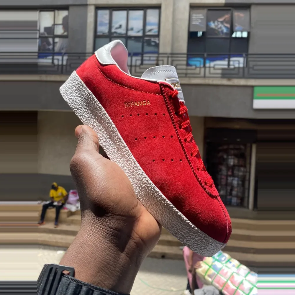 Adidas Adidas Topanga Red Suede — Red / Gold / Off-White