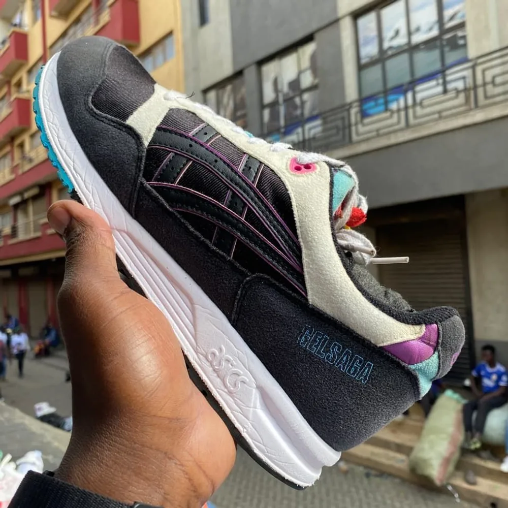 Asics Asics Gel Saga Black Multicolour — Black / White / Teal / Pink