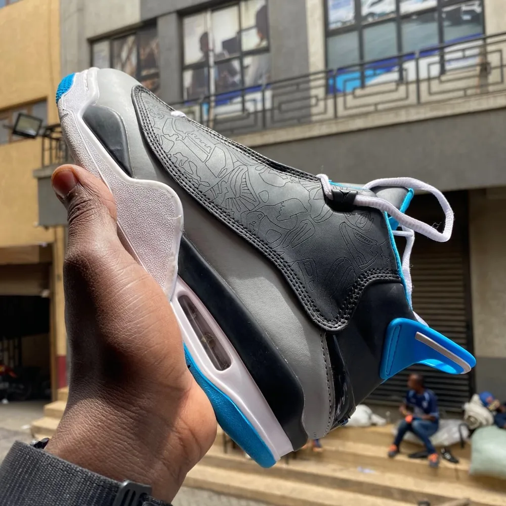Black Grey Blue Visible-Air Hi-Top — Black / Grey / Blue