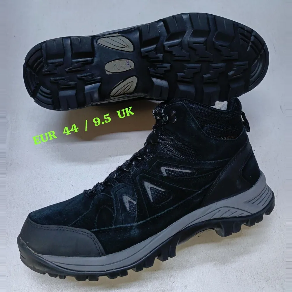 Black Suede Hiking Boot — Black / Grey