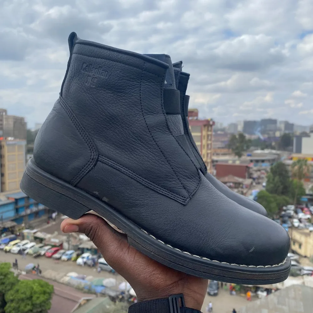 Callaghan Callaghan Black Leather Zip Boot — Black
