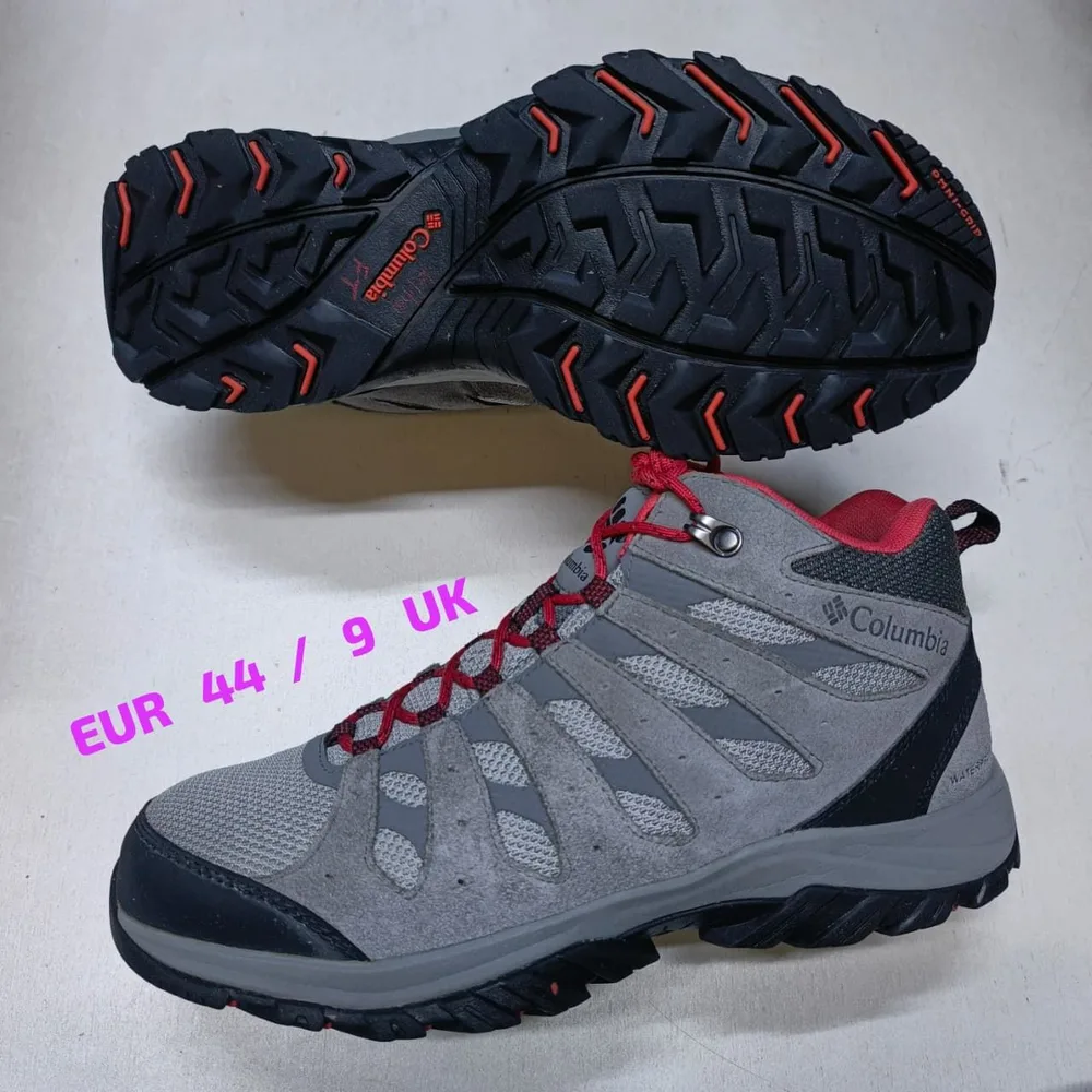 Columbia Columbia Grey Red Mid Hiking Boot — Grey / Black / Red