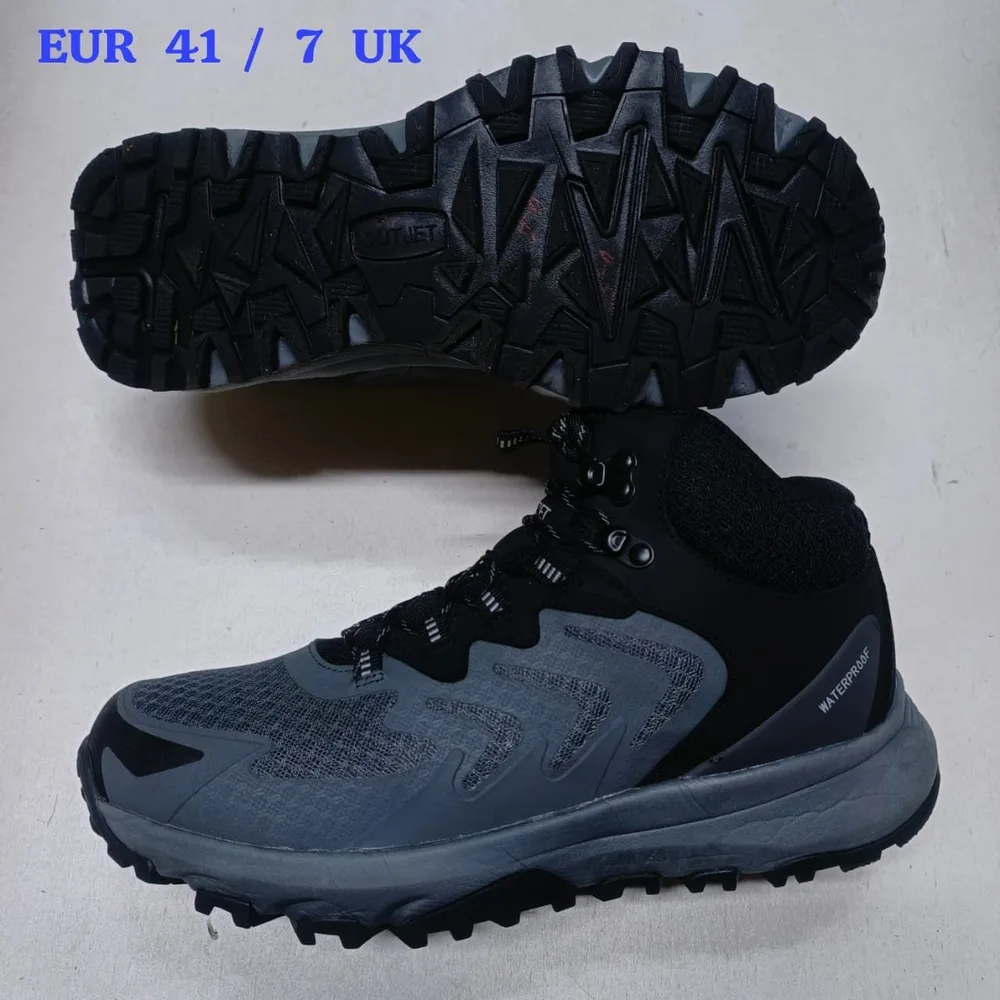 Grey Mesh Waterproof Hiking Boot — Grey / Black
