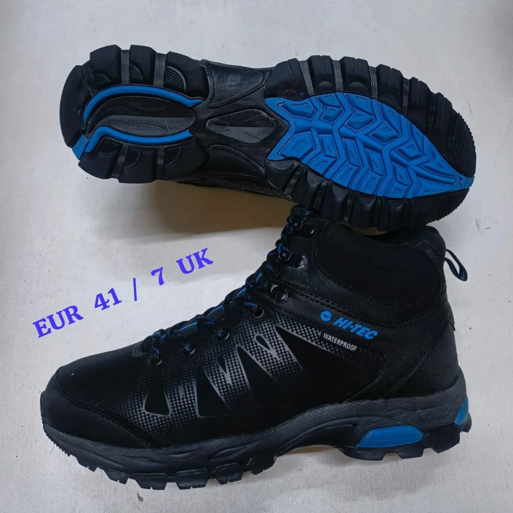 Hi-Tec Hi-Tec Black Waterproof Hiking Boot — Black / Blue