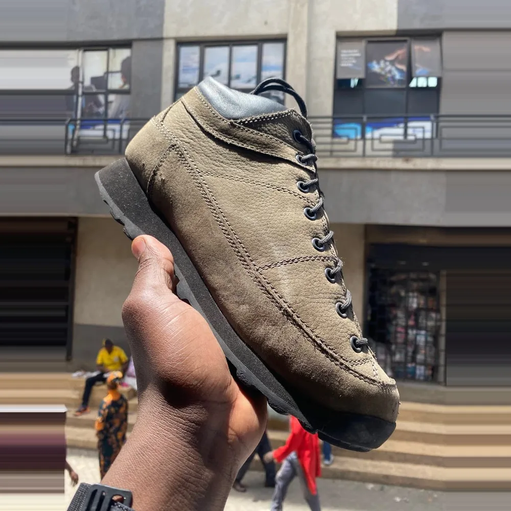 Khaki Nubuck Lace-Up Boot — Khaki / Dark Grey