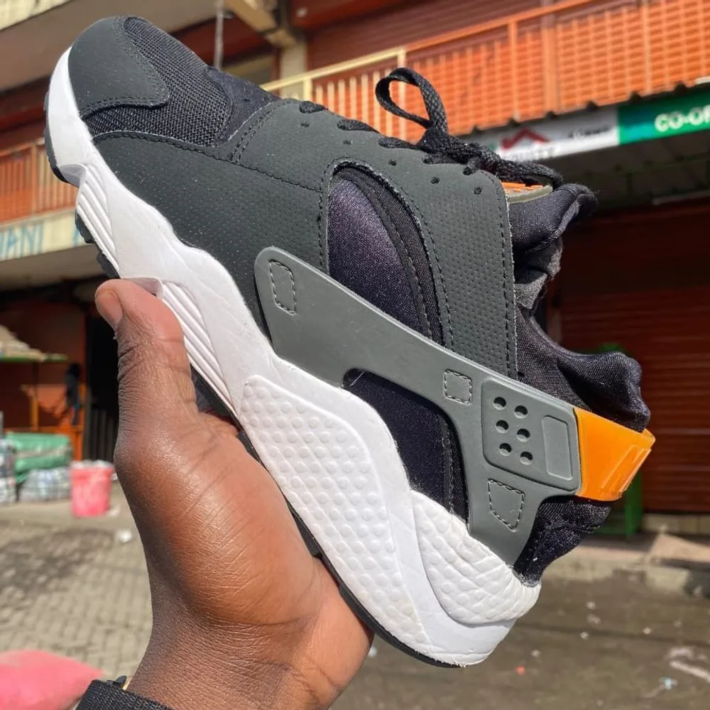 Nike Nike Air Huarache Grey Black Orange — Dark Grey / Black / White / Orange