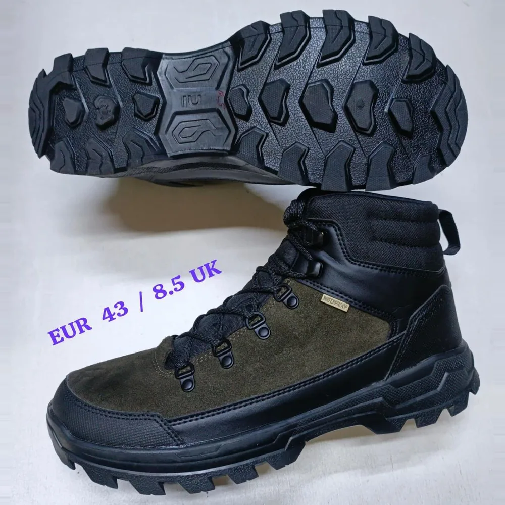 Olive Suede Waterproof Hiking Boot — Olive / Black