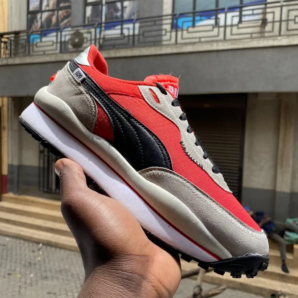 Puma Puma Red Black Retro Runner — Red / Black / Grey / White