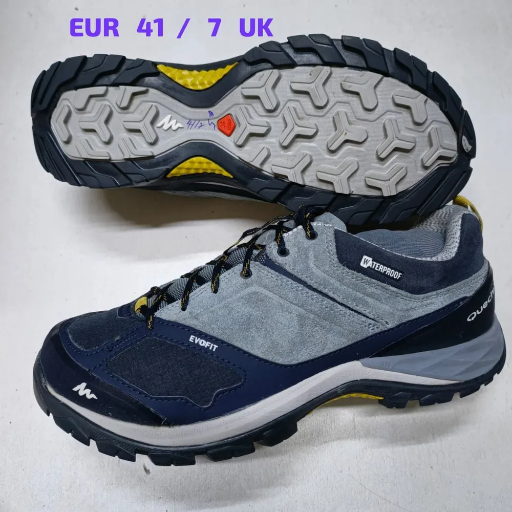 Quechua Quechua Navy Grey Waterproof Hiking Shoe — Navy / Grey / Yellow
