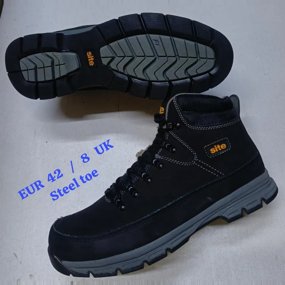 Site Site Black Steel-Toe Work Boot — Black / Grey