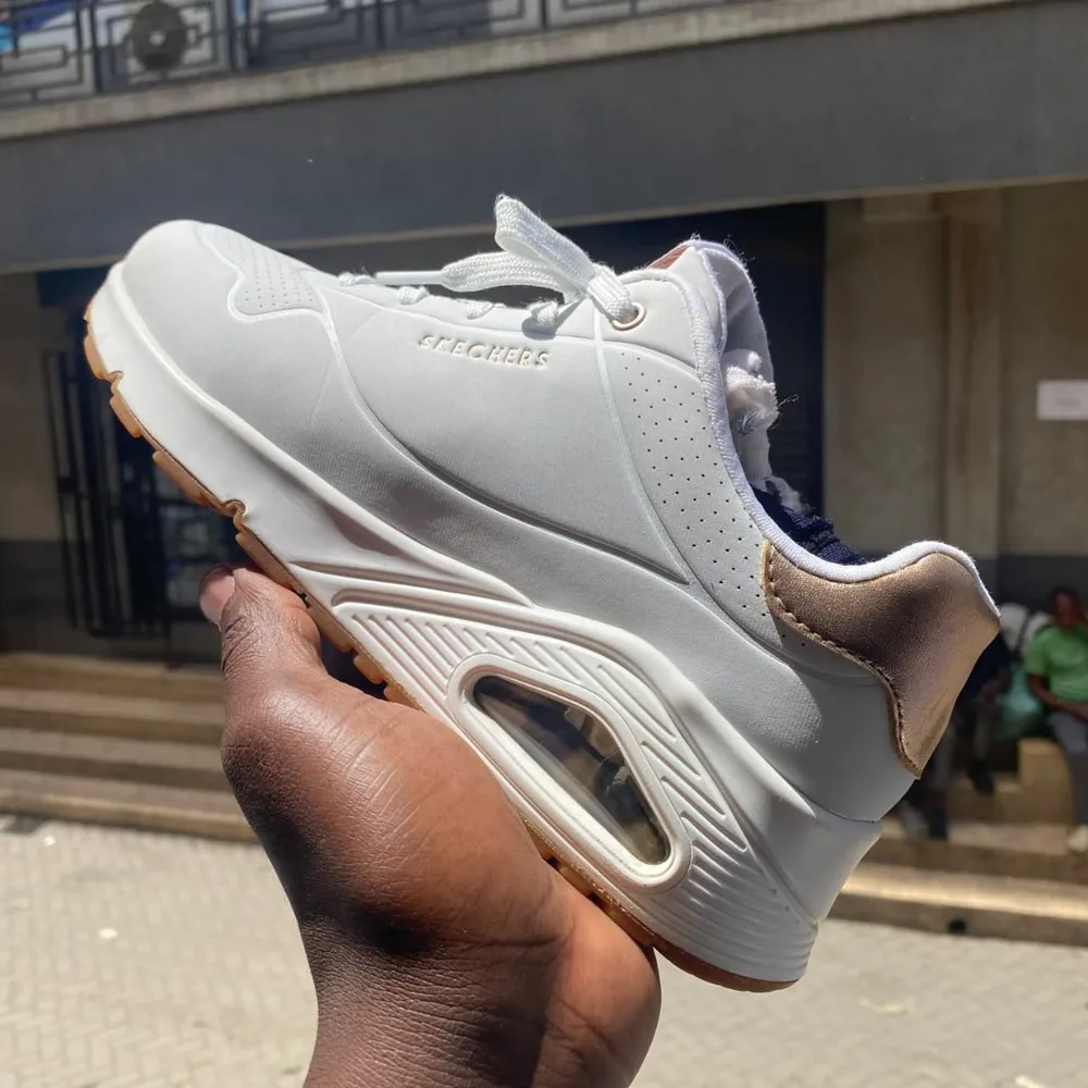 Skechers Skechers Uno White Rose Gold — White / Rose Gold / Gum