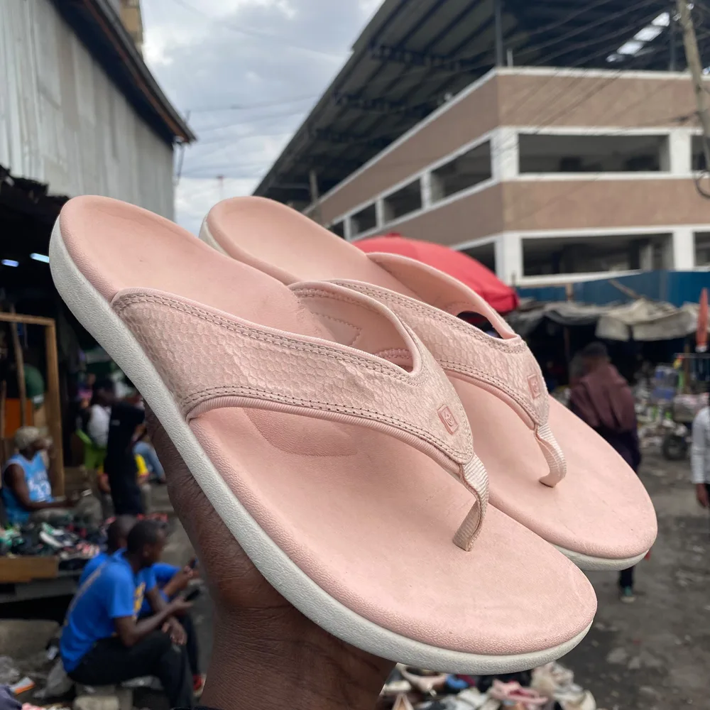 Spenco Spenco Pink Toe-Post — Blush Pink / White