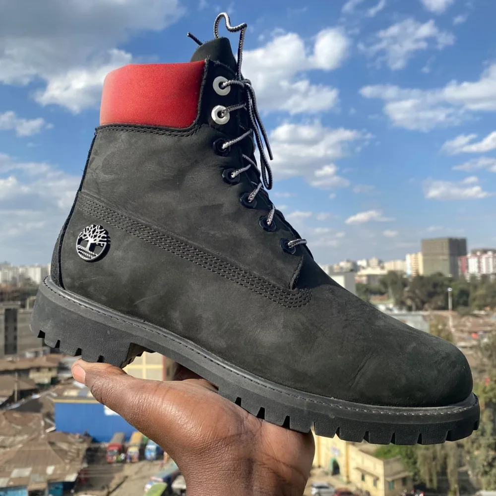 Timberland Timberland 6-Inch Black Red Collar — Black / Red