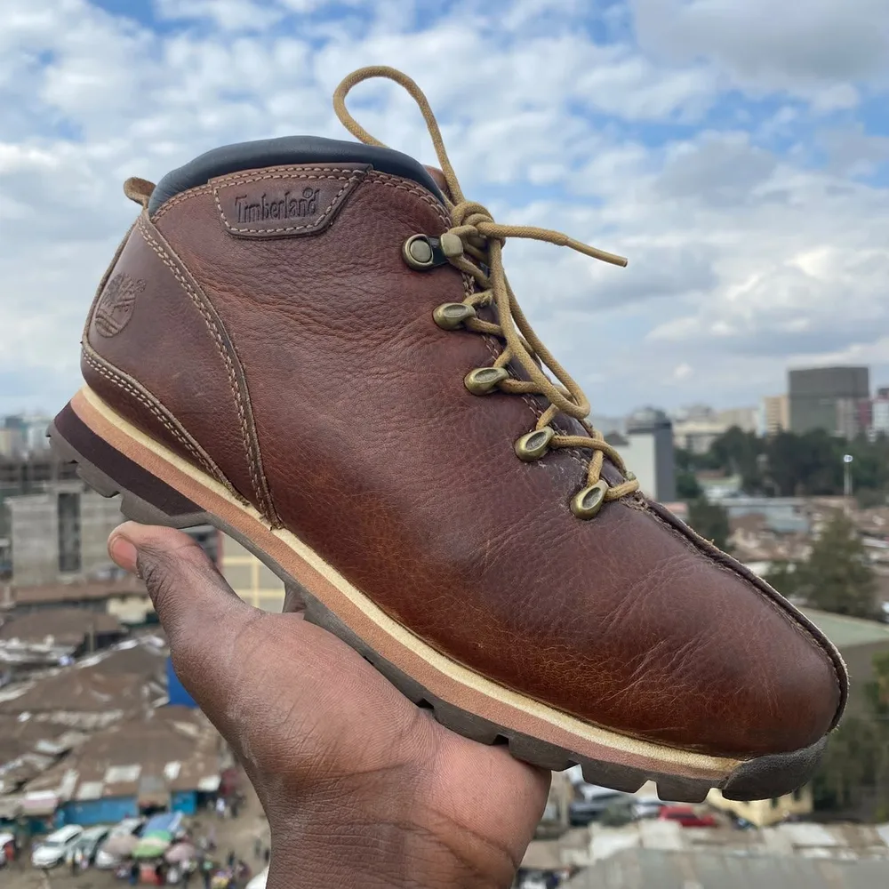Timberland Timberland Brown Leather Hiker — Tan Brown / Cream