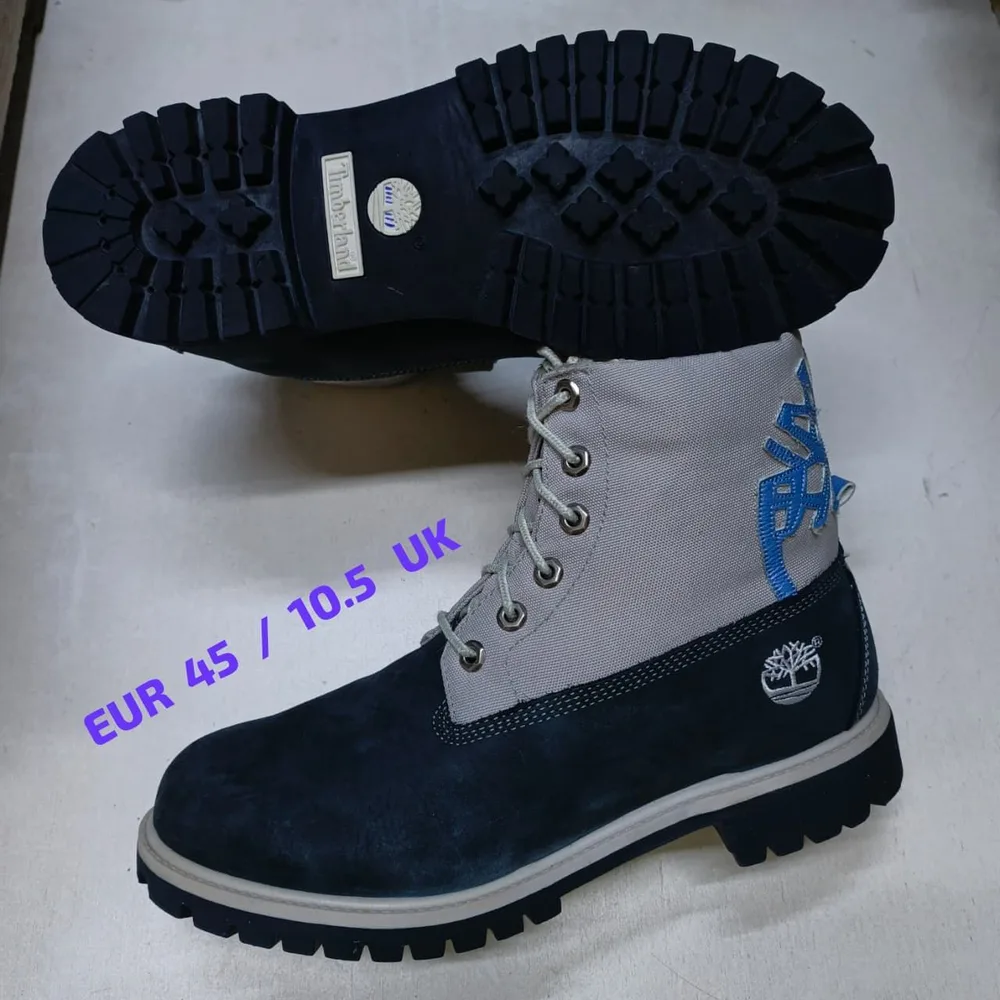 Timberland Timberland Navy Grey Canvas 6-Inch Boot — Navy / Grey / Blue